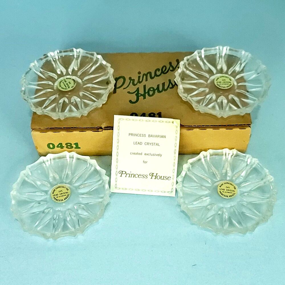 Princess House W. Germany 24% Lead Crystal Coasters Vintage Original Box #0481